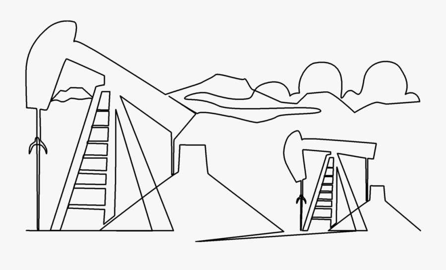 Oil Drilling Rig Pantograph Continuous Line Pattern - Line Art, Transparent Clipart