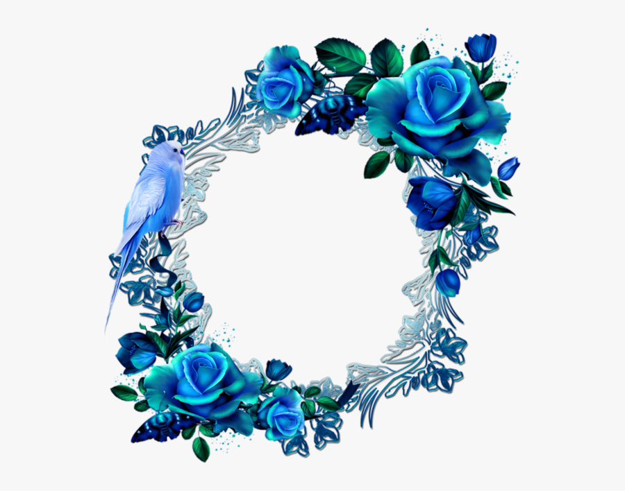 Blue Flower Frame Png Transparent Png , Png Download - Blue Flower Corner Png, Transparent Clipart
