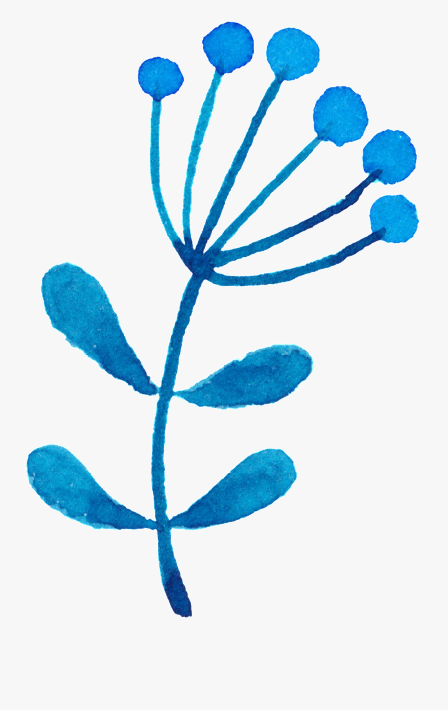 Fashion Blue Flowers Decoration Vector - Floral Design, Transparent Clipart