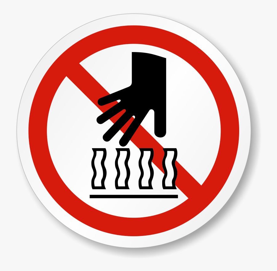 Hot Surface Do Not Touch Iso Prohibition Label - Do Not Play Sign, Transparent Clipart