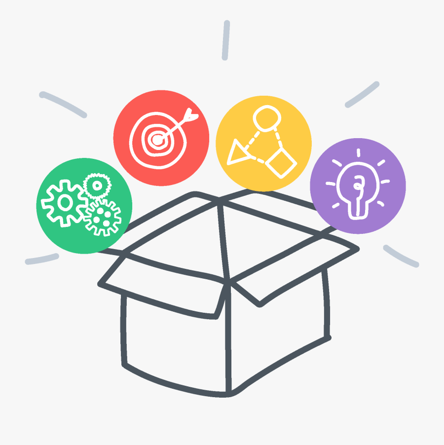 Self Discover Colour Outline With Circles - Carton Icon, Transparent Clipart