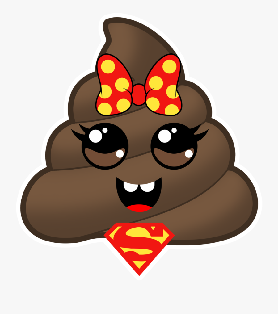 Super Poop Emoji, Transparent Clipart