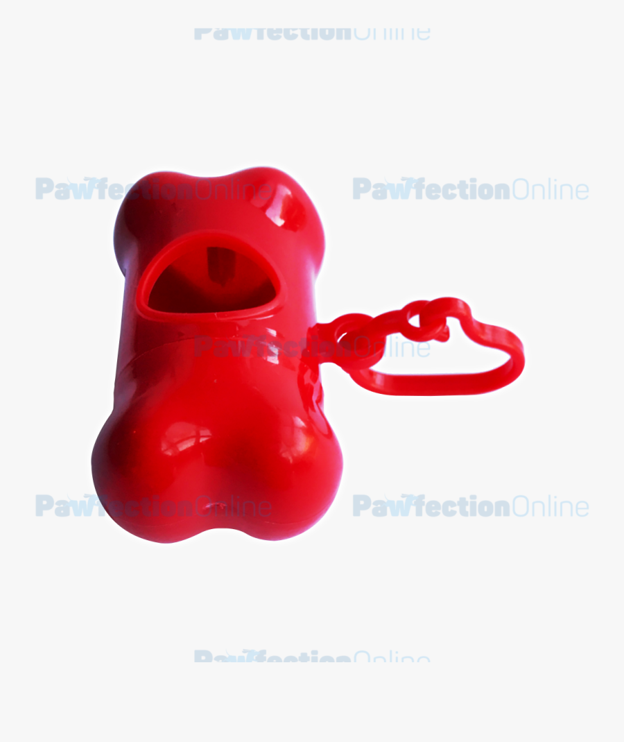 The Red Bone Shaped Dog Poop Bag Holder Dispenser Is - Toy, Transparent Clipart