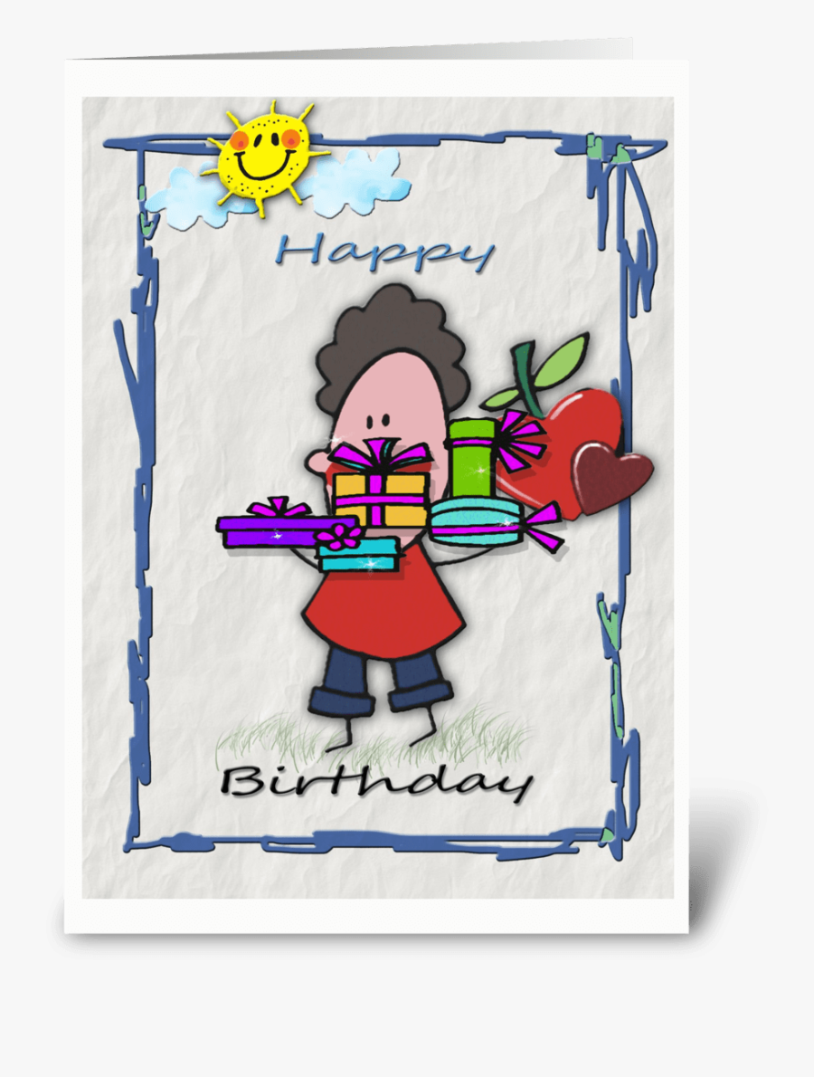 Happy Birthday, Presents Greeting Card - Cartoon, Transparent Clipart