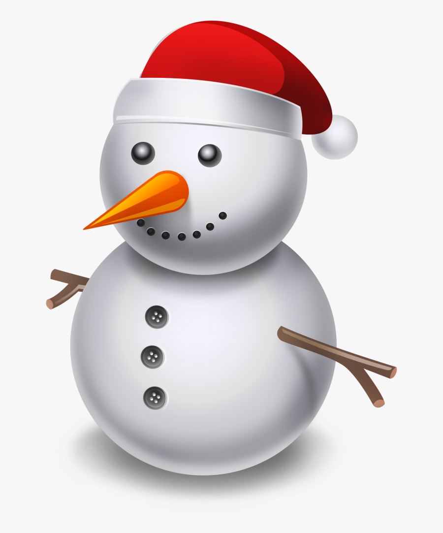 Christmas Stickers Snowman - Snowman With Christmas Hat, Transparent Clipart