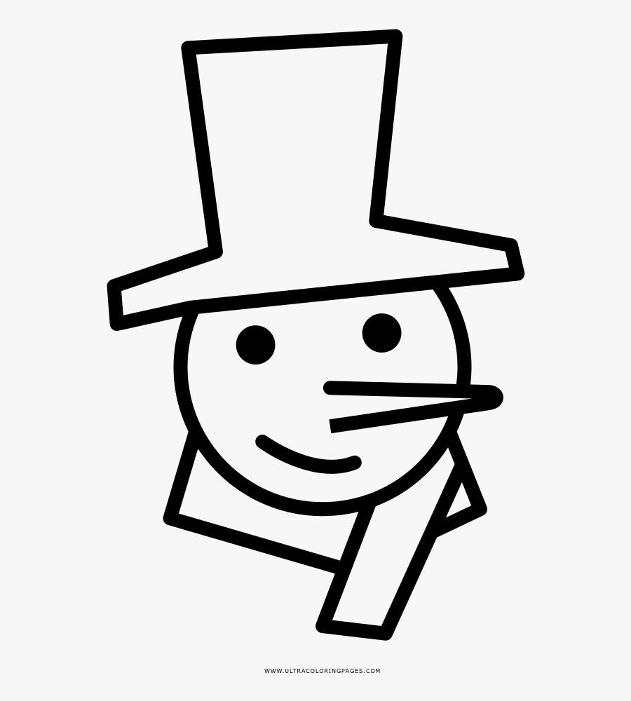 Snowman Coloring Page - Cartoon, Transparent Clipart