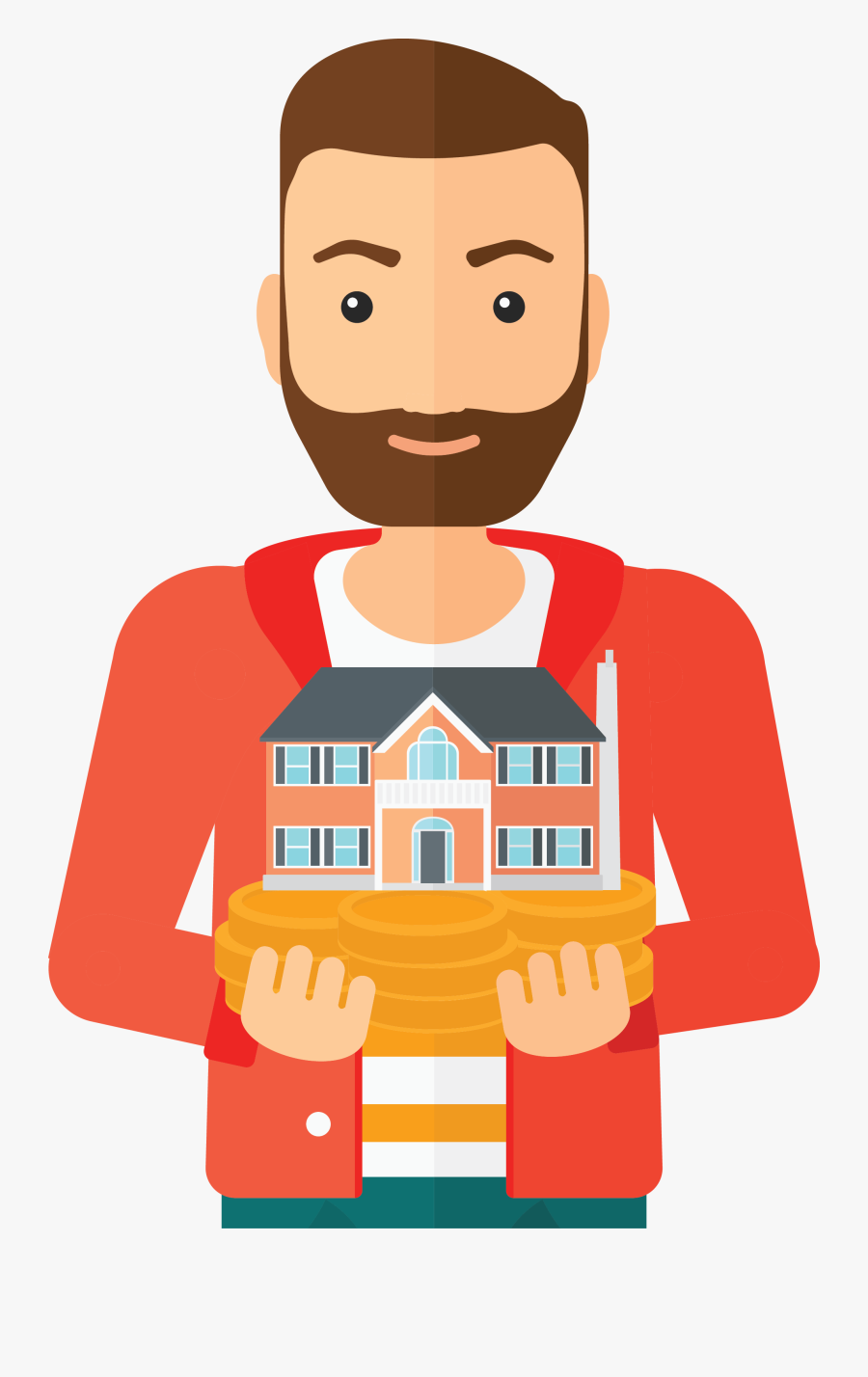 Flat Design Logo Man, Transparent Clipart