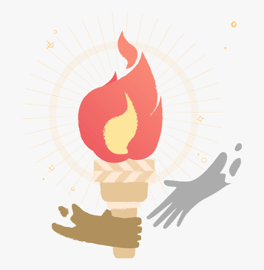 An Illustration Of One Hand Passing A Torch To Another - Passing The Torch Transparent, Transparent Clipart