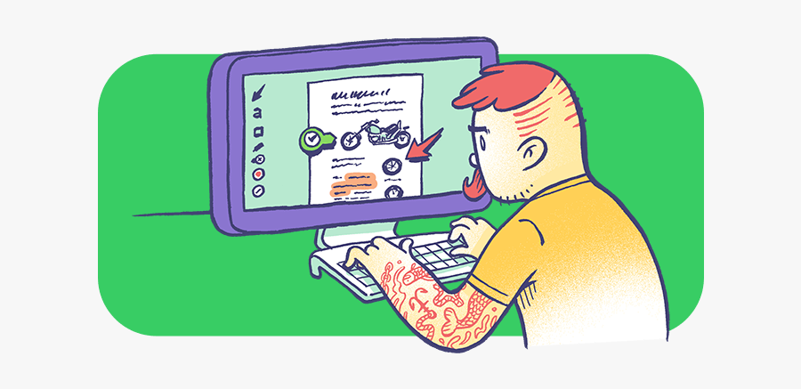 Hipster Man Using Evernote For Desktop, Transparent Clipart