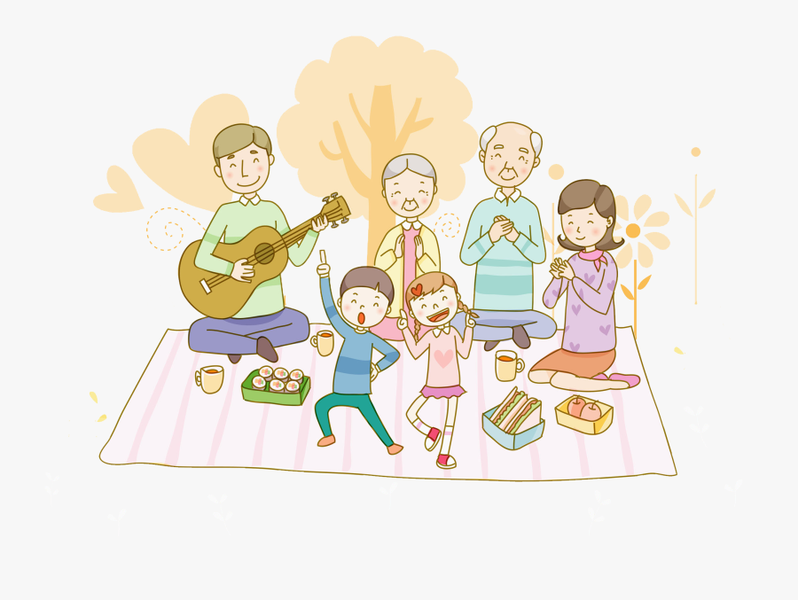 Tranh Vẽ Đi Picnic, Transparent Clipart