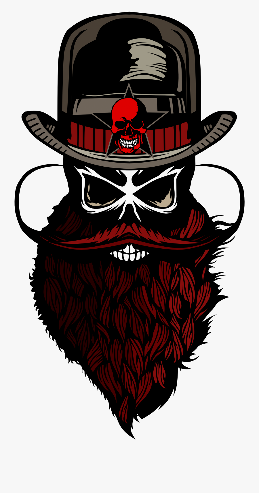 Cartoon Skull Barber Png Transparent, Transparent Clipart