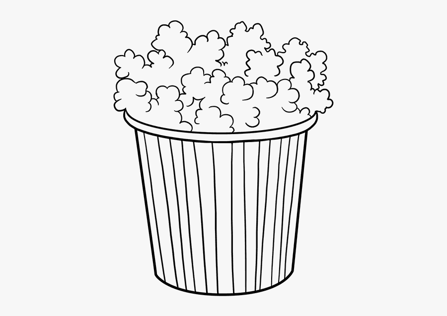 How To Draw Popcorn - Popcorn Drawing, Transparent Clipart
