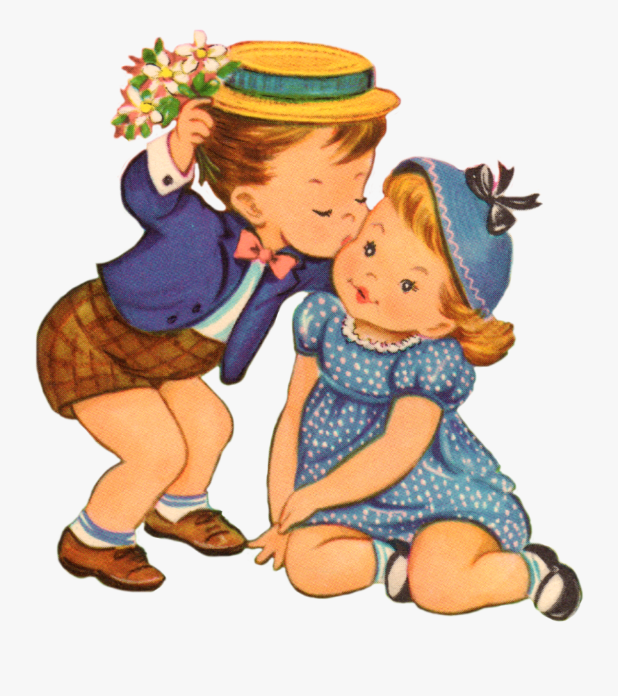 It"s In His Kiss - Valentines Day Vintage Clipart, Transparent Clipart