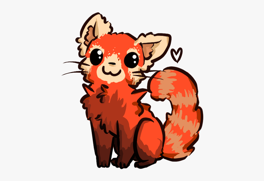 Drawn Red Panda Fancy - Cute Red Panda Drawing Chibi, Transparent Clipart