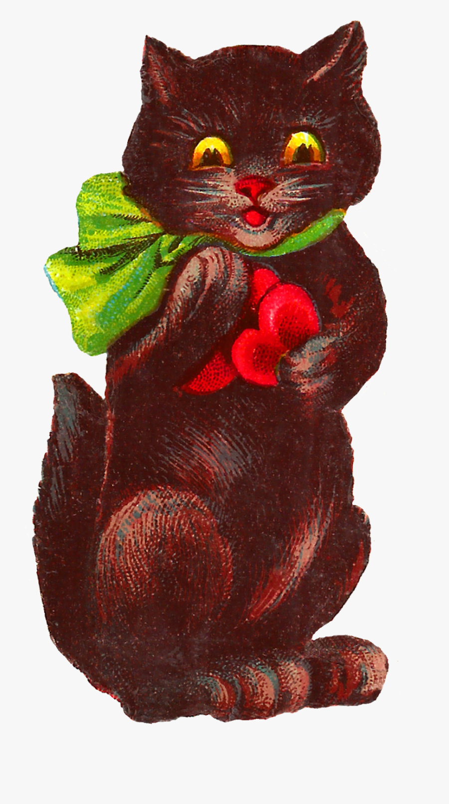 Transparent Vintage Cat, Transparent Clipart