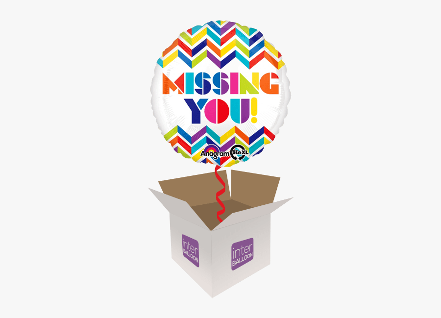 Missing You Colourful Zigzag - Happy Birthday 7th Balloons, Transparent Clipart