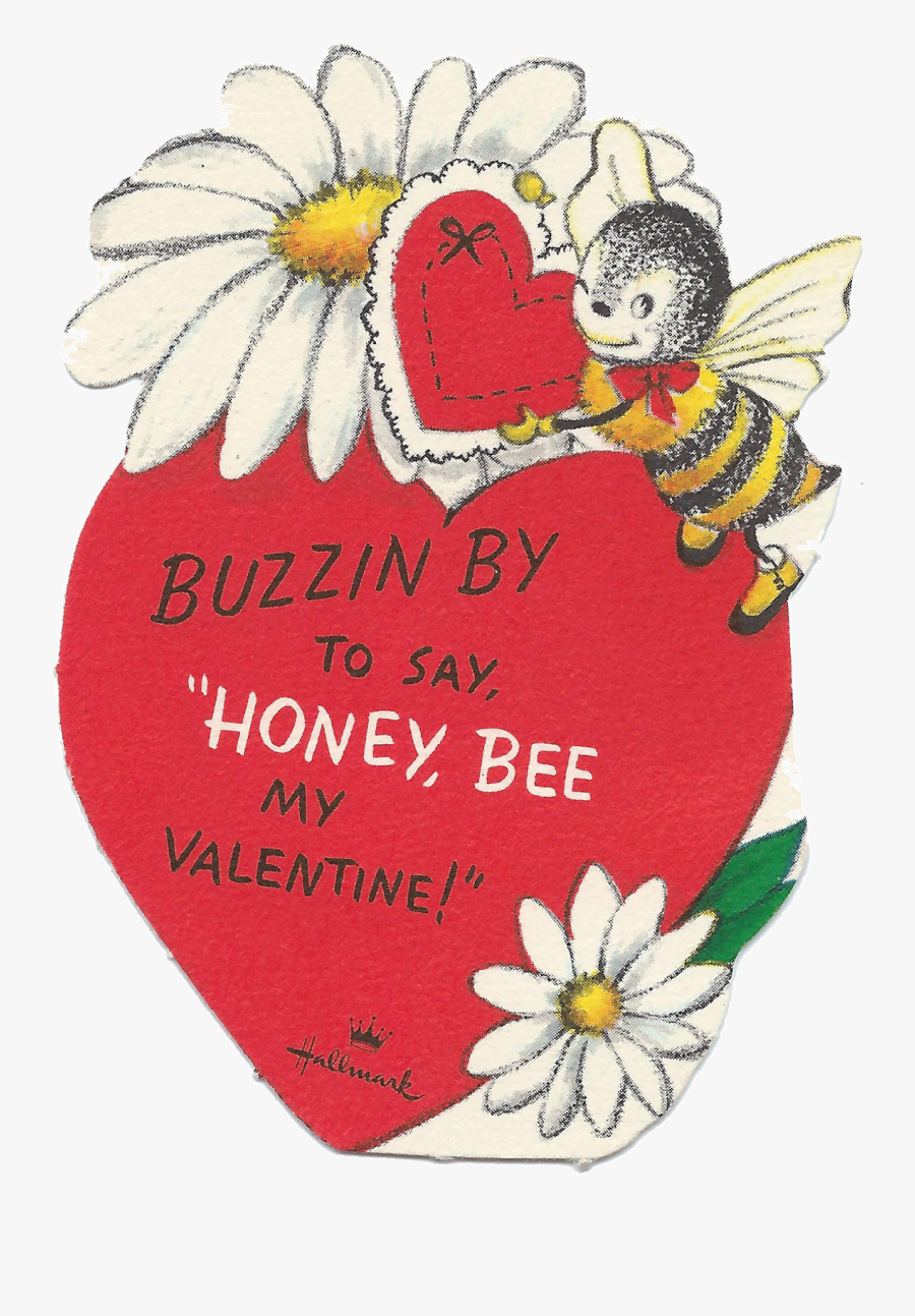 Vintage Valentines Vintage Hallmark Vintage Cards Moonbabymagic - Vintage Valentine Card Bee, Transparent Clipart