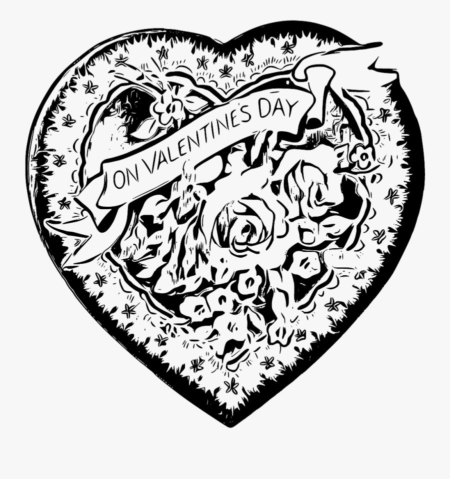 Vintage Valentines Day Heart, Transparent Clipart