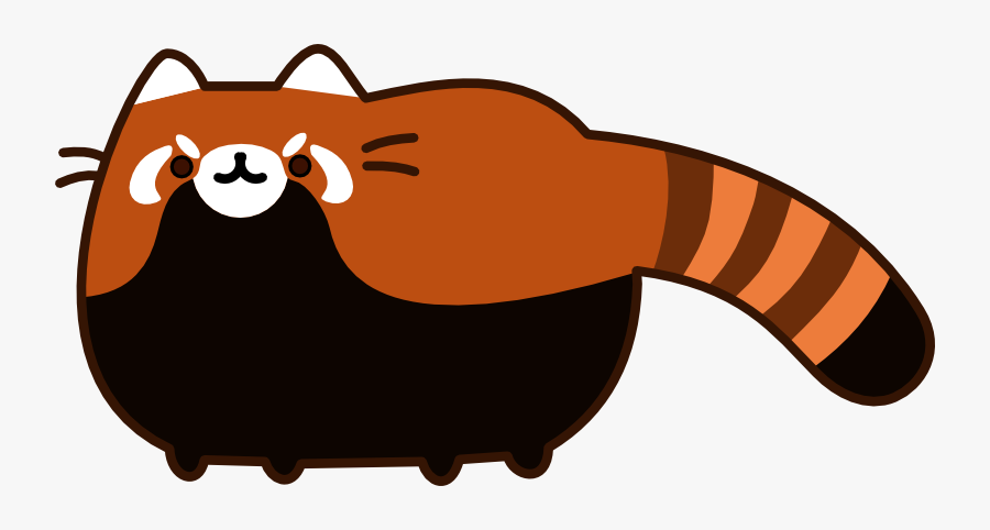 Pusheen With A Red Panda, Transparent Clipart