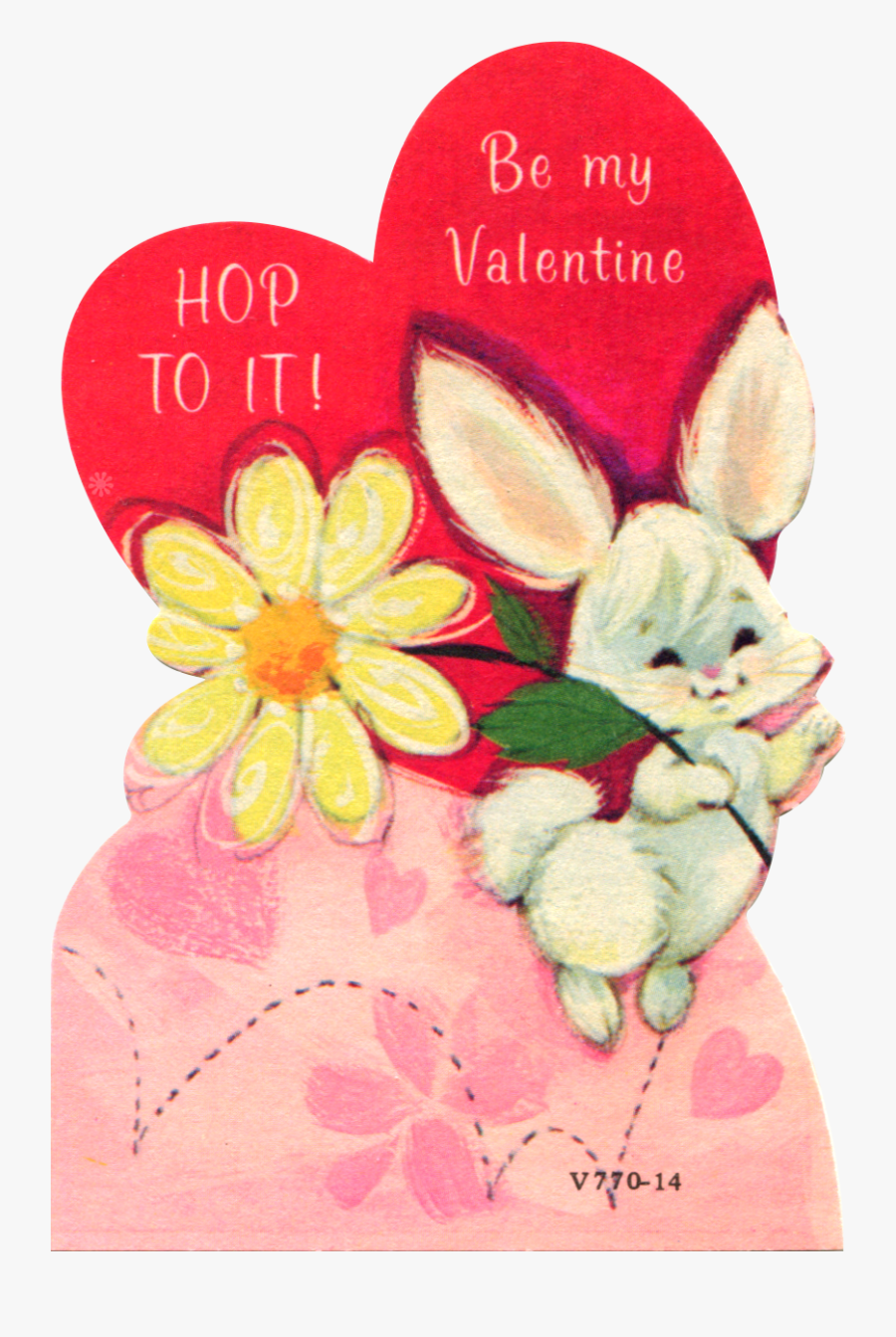 Vintage Bunny Rabbit Valentine - Love, Transparent Clipart