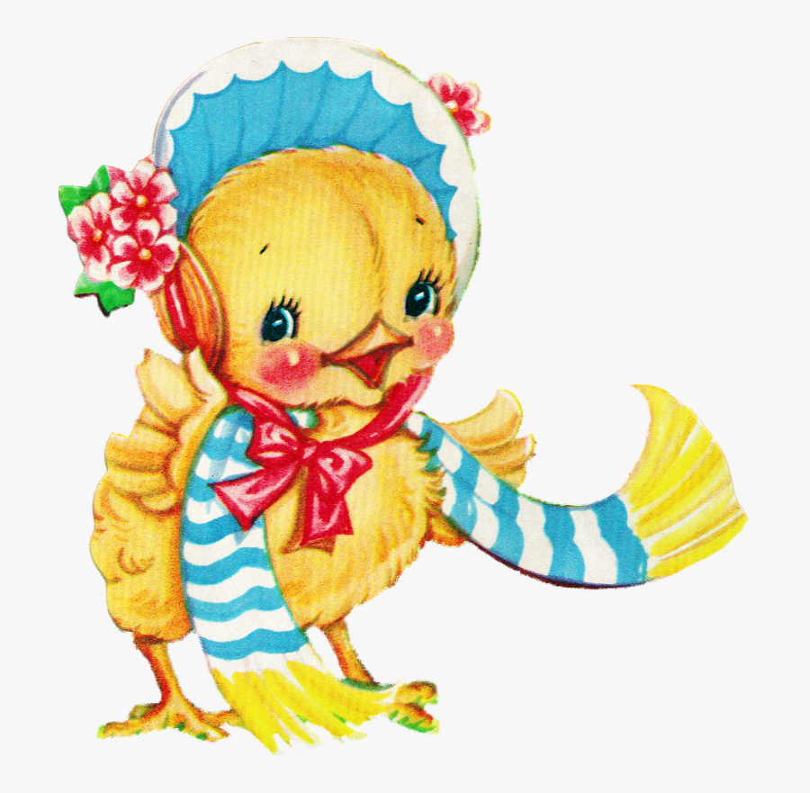 Vintage Valentine Chick, Transparent Clipart