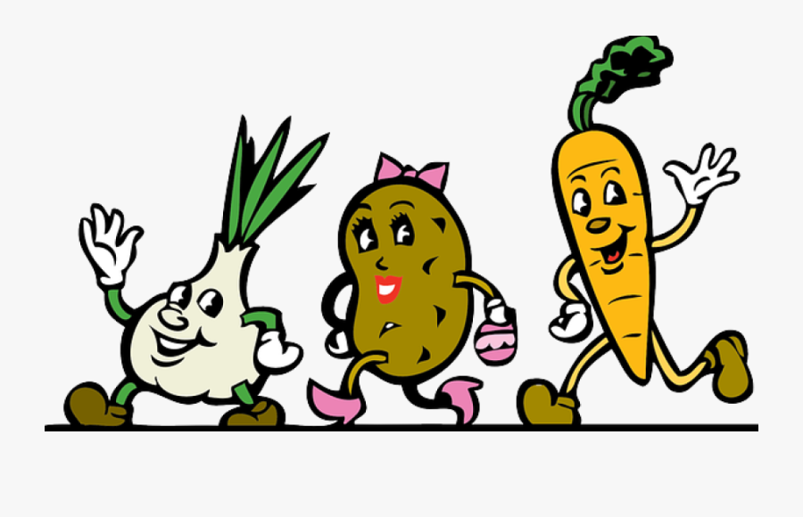 Vegetables Running, Transparent Clipart