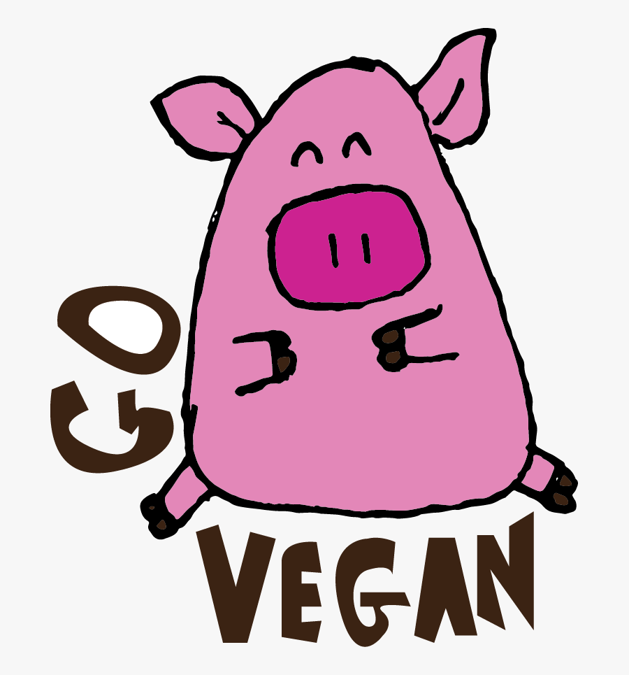 Go Vegan Pig, Transparent Clipart