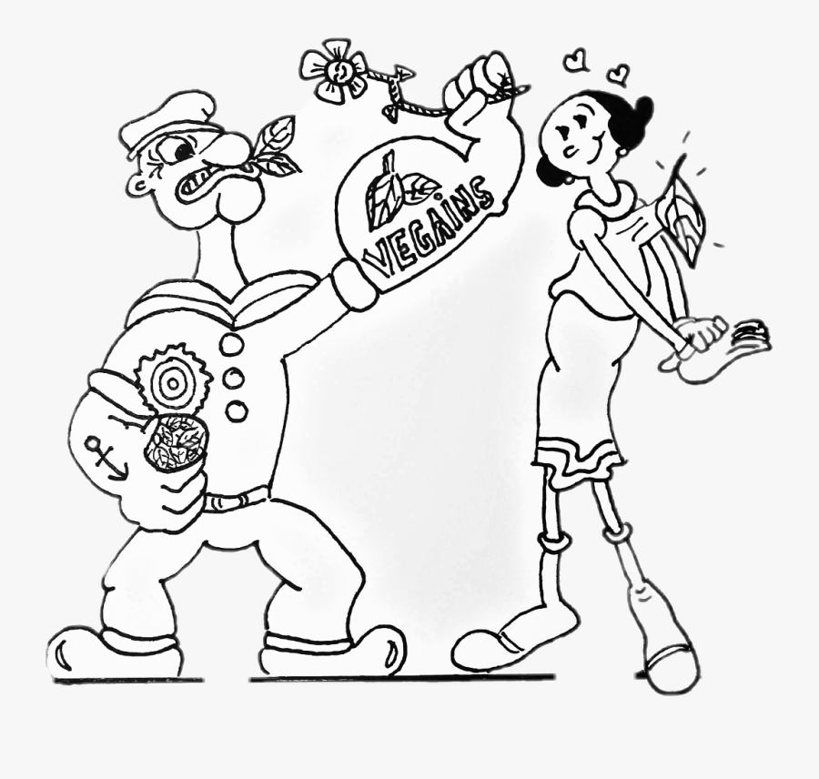 #popeye Was #vegan #govegan #vegetarian #animalrights - Cartoon, Transparent Clipart