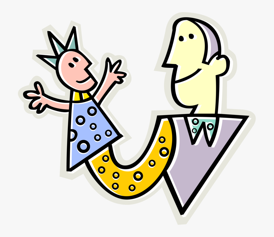 Vector Illustration Of Puppeteer Performs Puppet Show - Puppet, Transparent Clipart