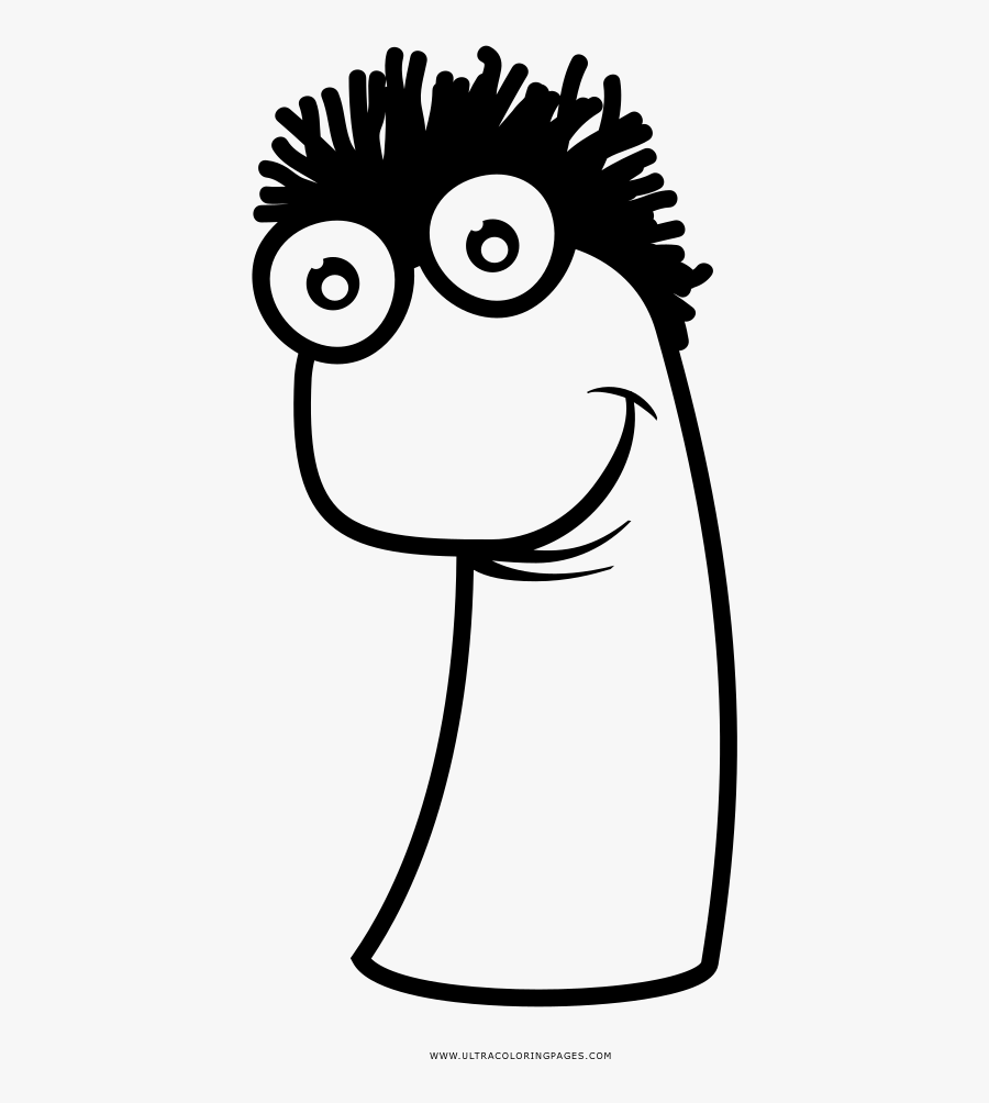 Hand Puppet Coloring Page - Cartoon, Transparent Clipart