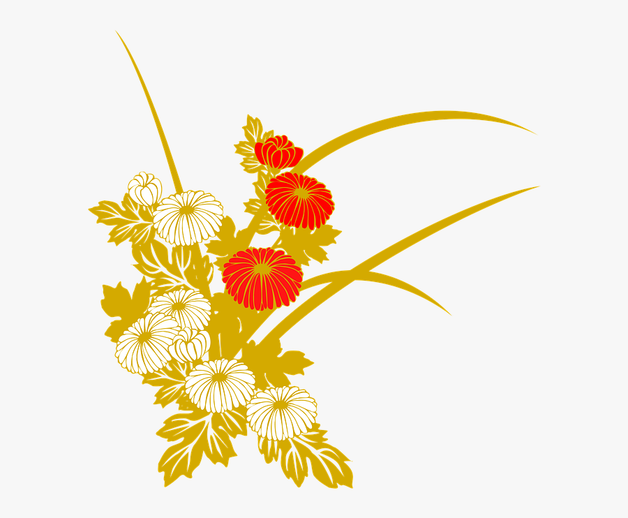 Chrysanthemum, Flowers, Autumn, Japanese Style - Japanese Flower Png, Transparent Clipart
