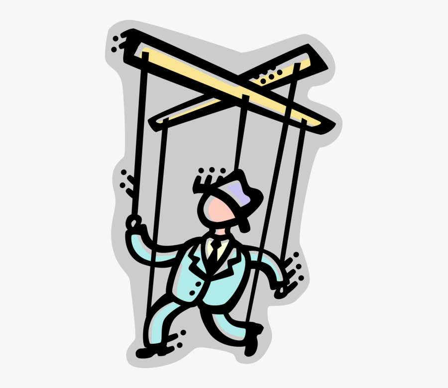 Vector Illustration Of Manipulated Businessman Puppet - Puppentheater Clipart, Transparent Clipart