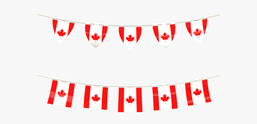 Rows Of Flags - Canada Day Flag Banner, Transparent Clipart