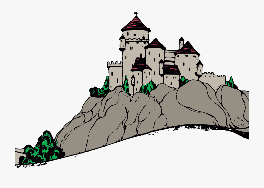 Clip Art Castle Grimms - Cartoon Castle On A Hill, Transparent Clipart