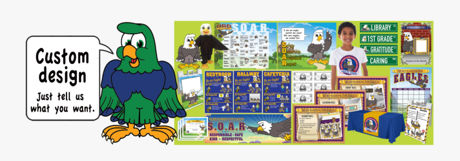 Pbis Posters Seahawk Blue Mascot Clip Art - Cartoon Falcon, Transparent Clipart
