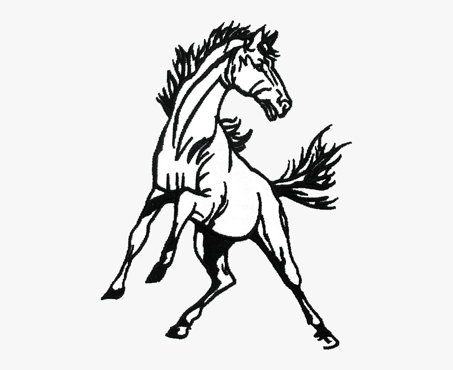 Mustang Horse Black And White, Transparent Clipart