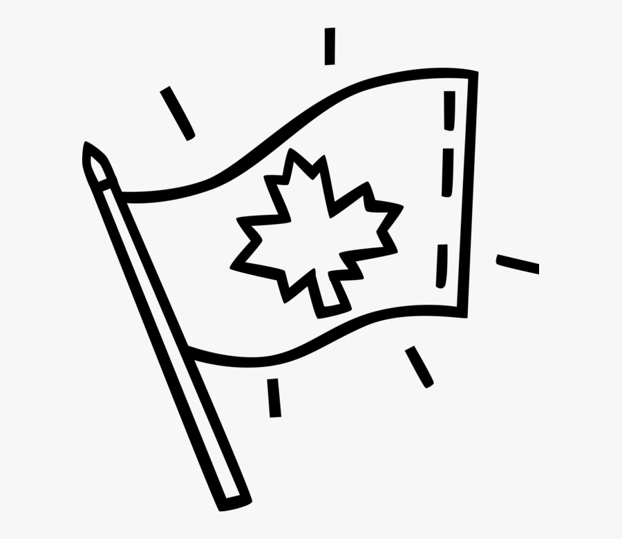 Vector Illustration Of Canadian Canada Flag With Maple, Transparent Clipart