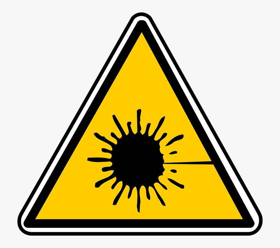 Laser, Radiation, Warning, Caution, Sign, Symbol - Danger Of Falling Object Sign, Transparent Clipart