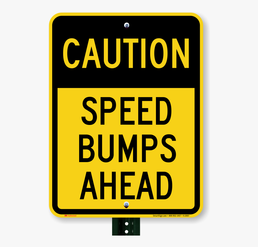 Caution Speed Bumps Ahead Aluminum Signs - Speed Bumps Sign Transparent, Transparent Clipart