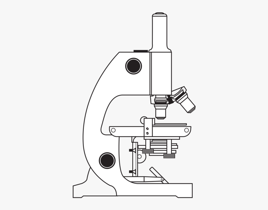 Line Art,angle,area - Parts Of A Microscope, Transparent Clipart