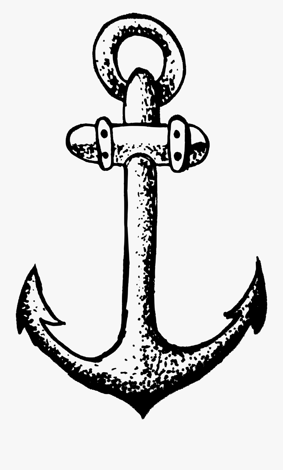 Transparent Anchor Clipart Black And White - Anchor Drawing Transparent Background, Transparent Clipart