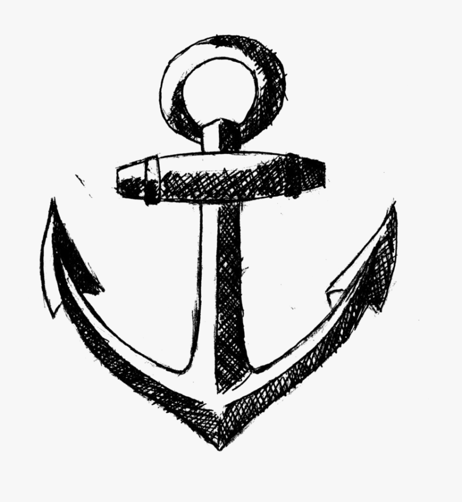 Transparent Black Anchor Clipart - Tattoo Designs On Paper Simple, Transparent Clipart
