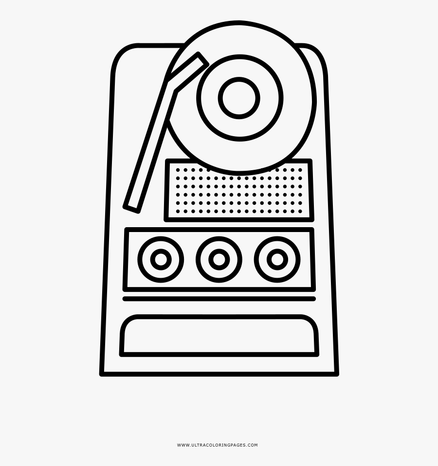 Record Player Coloring Page - Circle, Transparent Clipart