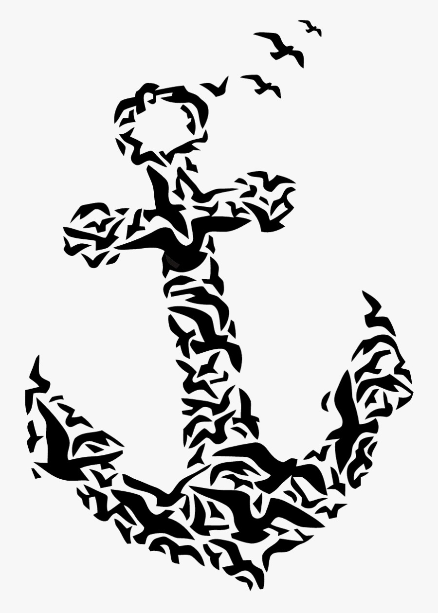 Seagull On An Anchor, Transparent Clipart