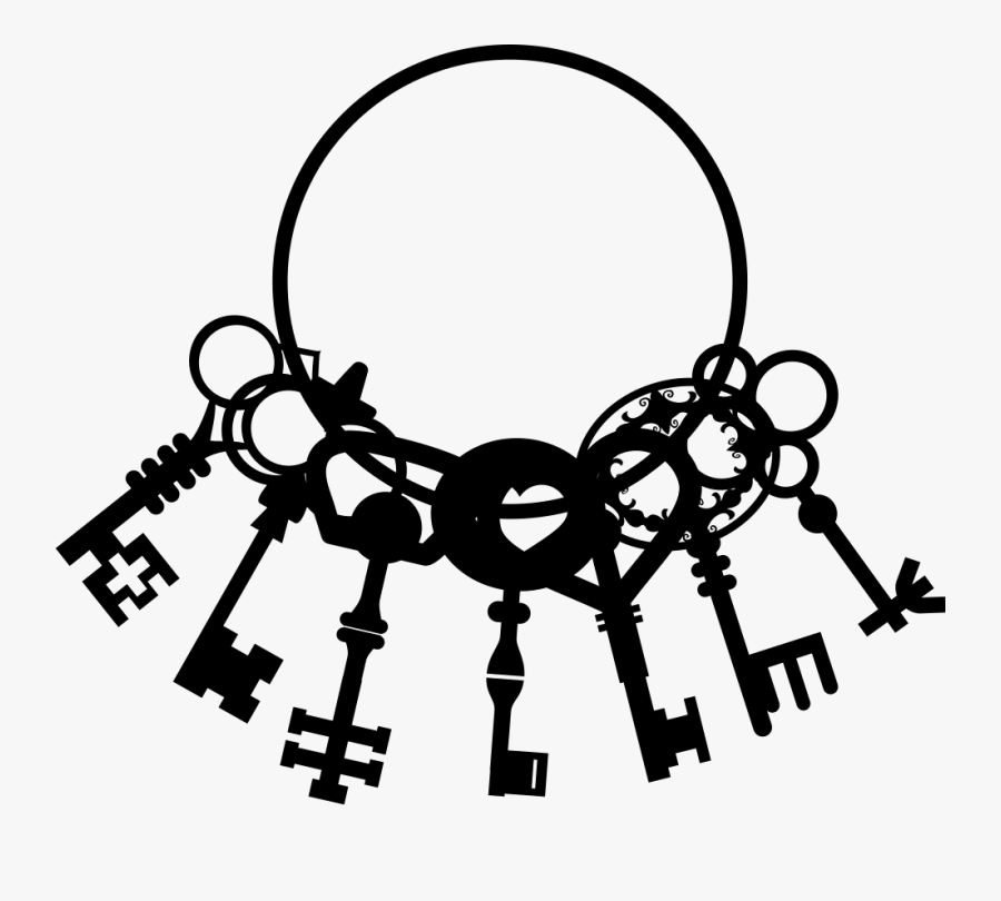 Keys Hanging Of A Circle In A Group Of Seven - Portable Network Graphics, Transparent Clipart