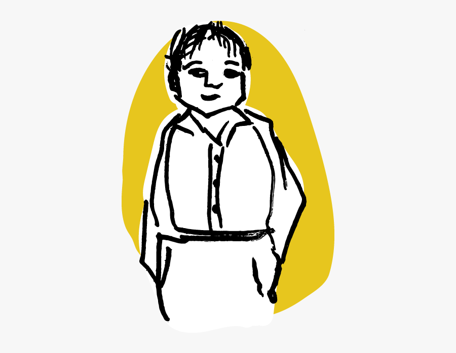 Illustrated Man On A Yellow Background, Transparent Clipart