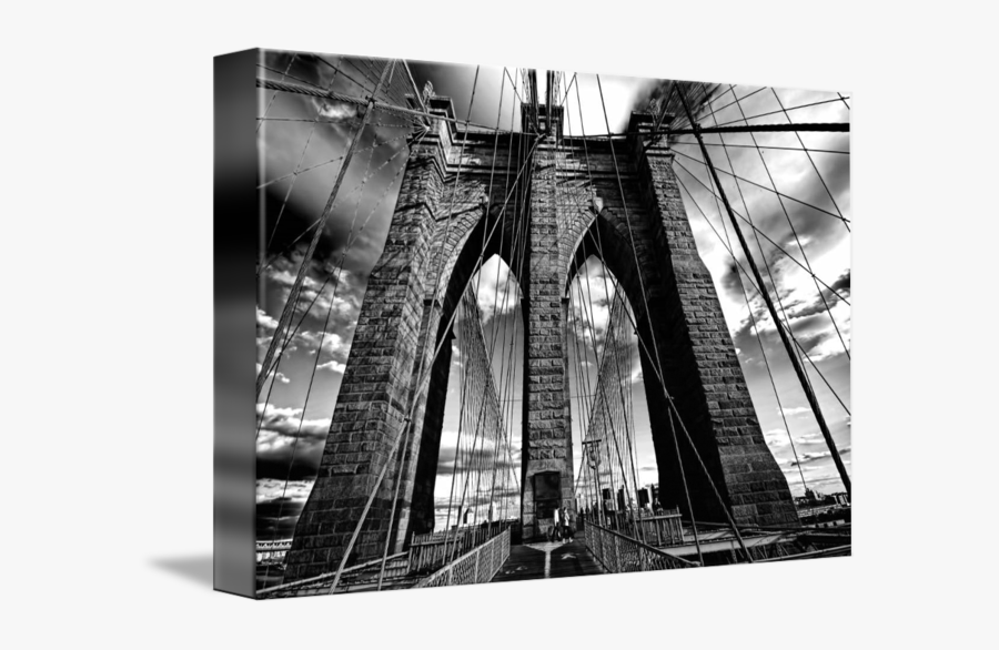 Clip Art Brooklyn Bridge Black And White - Black And White Picture Of Brooklyn Bridge, Transparent Clipart