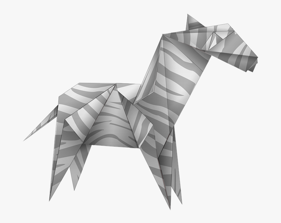 Origami, Zebra, Black And White, Paper, Art, Animal - Cada Numero Representa Un Animal, Transparent Clipart