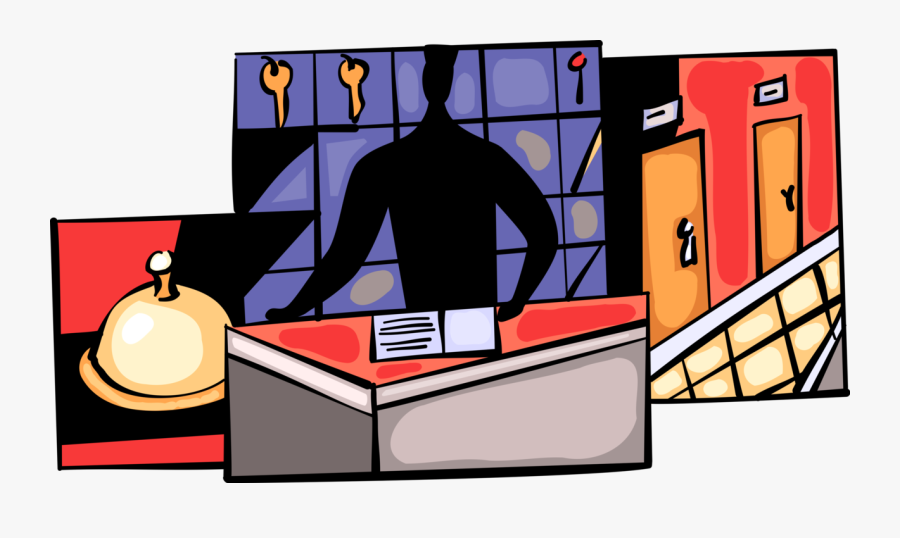 Vector Illustration Of Hospitality Industry Hotel Front - Illustration, Transparent Clipart