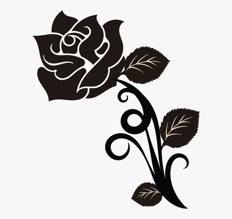 Black Rose Flower - ดอก กุหลาบ สี ดำ การ์ตูน, Transparent Clipart